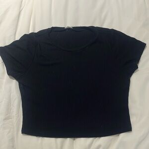 Black Ribbed Baby-Tee